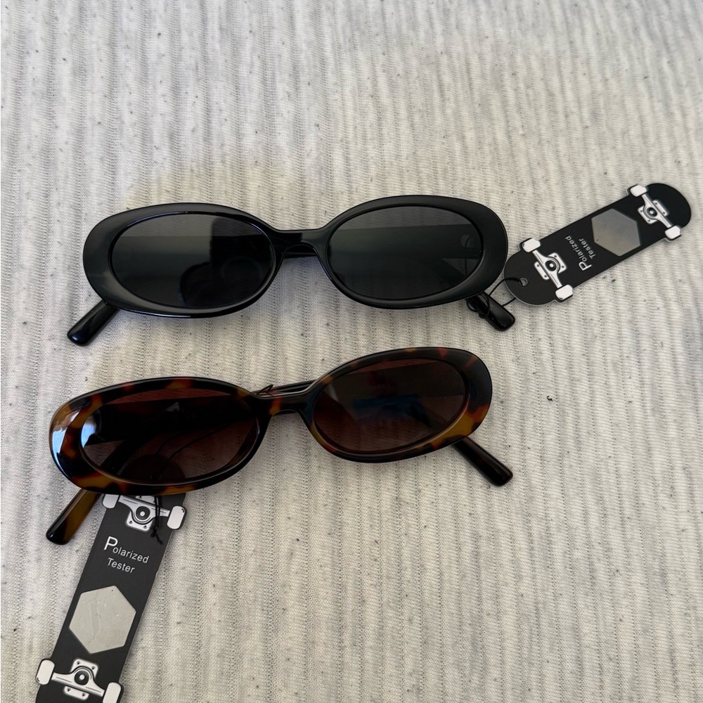 Polarized Black and Brown Sunglasses Set